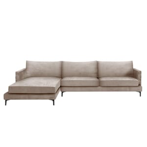 Montana Hjørnesofa Velour Beige (L) - Home Factory