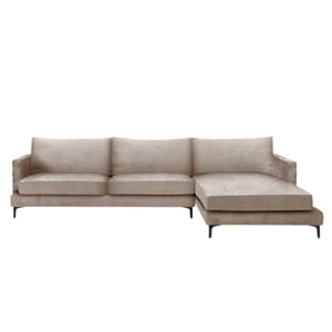 Montana Hjørnesofa Velour Beige (R) - Home Factory