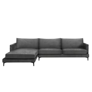 Montana Hjørnesofa Velour Dk. Grey (L) - Home Factory