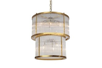 Taklampe Corona D55 x H60CM Gold clear glass - Home Factory